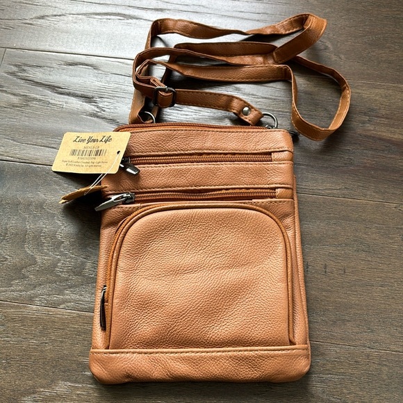 Krediz Leather Crossbody Purse,Multi Pocket,Adjustable Strap,So Soft Leather - Picture 1 of 12